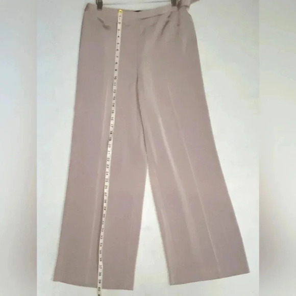 EllenTracy High Waist Wide Palazzo Leg Flat Front Pants  sz 12 FlowyTriacetate - Picture 5 of 14